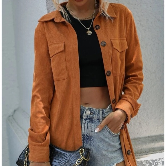 New corduroy belted button down jacket - Picture 6 of 7